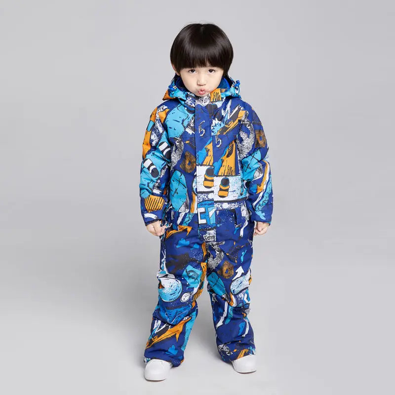 HOTIAN Kids One Piece Ski Suits Detachable Hat HOTIAN