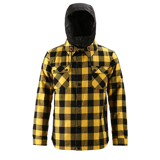 HOTIAN Men's New Winter Waterproof Windproof Warm Plaid Ski Jacket HOTIAN