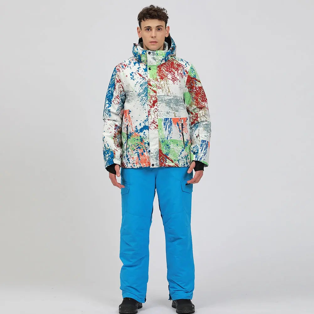 HOTIAN Men's Ski Suits Windproof Heightened Neckline HOTIAN