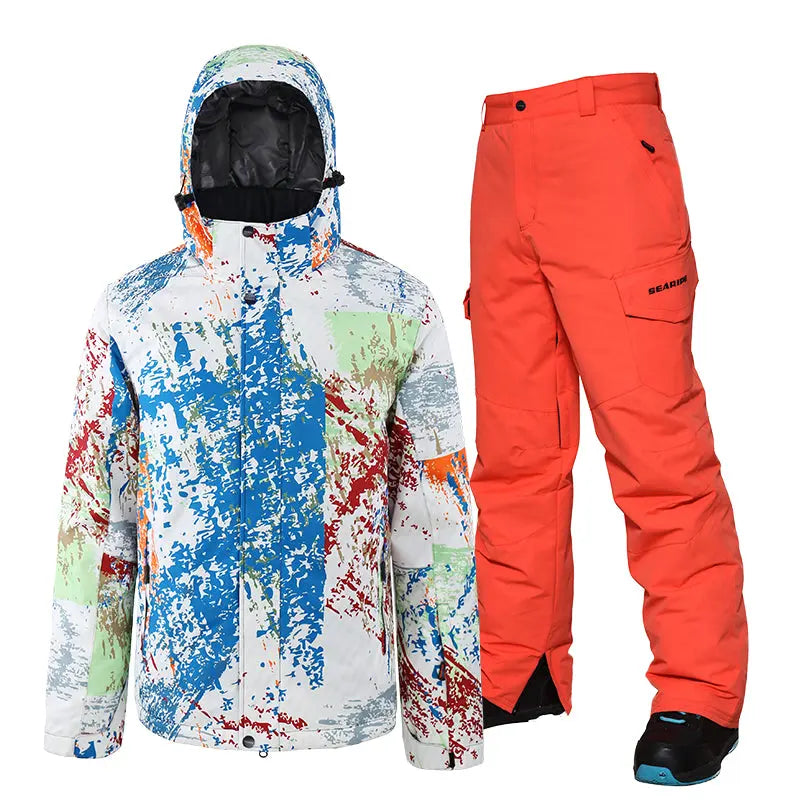 HOTIAN Men's Ski Suits Windproof Heightened Neckline HOTIAN