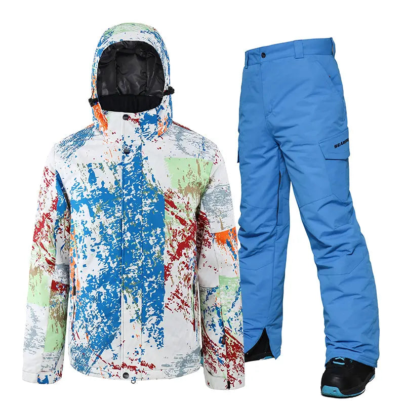 HOTIAN Men's Ski Suits Windproof Heightened Neckline HOTIAN