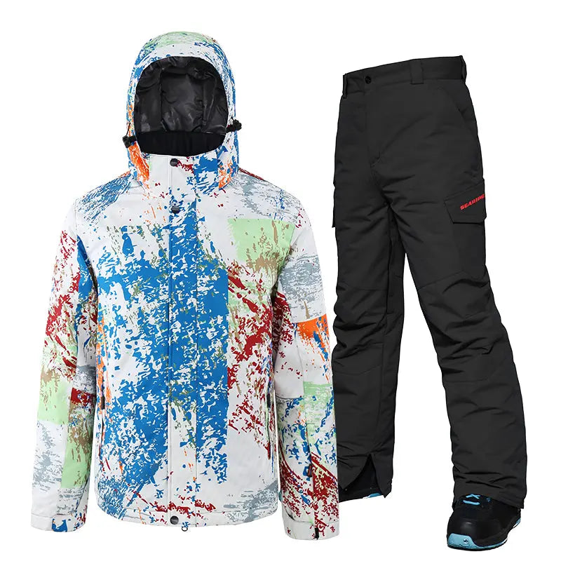 HOTIAN Men's Ski Suits Windproof Heightened Neckline HOTIAN