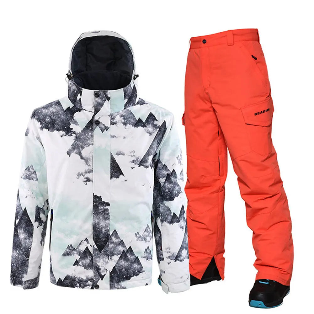 HOTIAN Men's Ski Suits With Snow Card Pocket On Sleeve HOTIAN