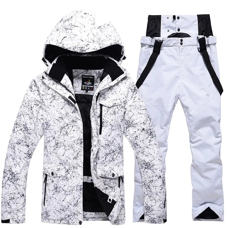 HOTIAN Men's and Women's Detachable Hat Snow Jacket and Pants Set Ski Suit HOTIAN