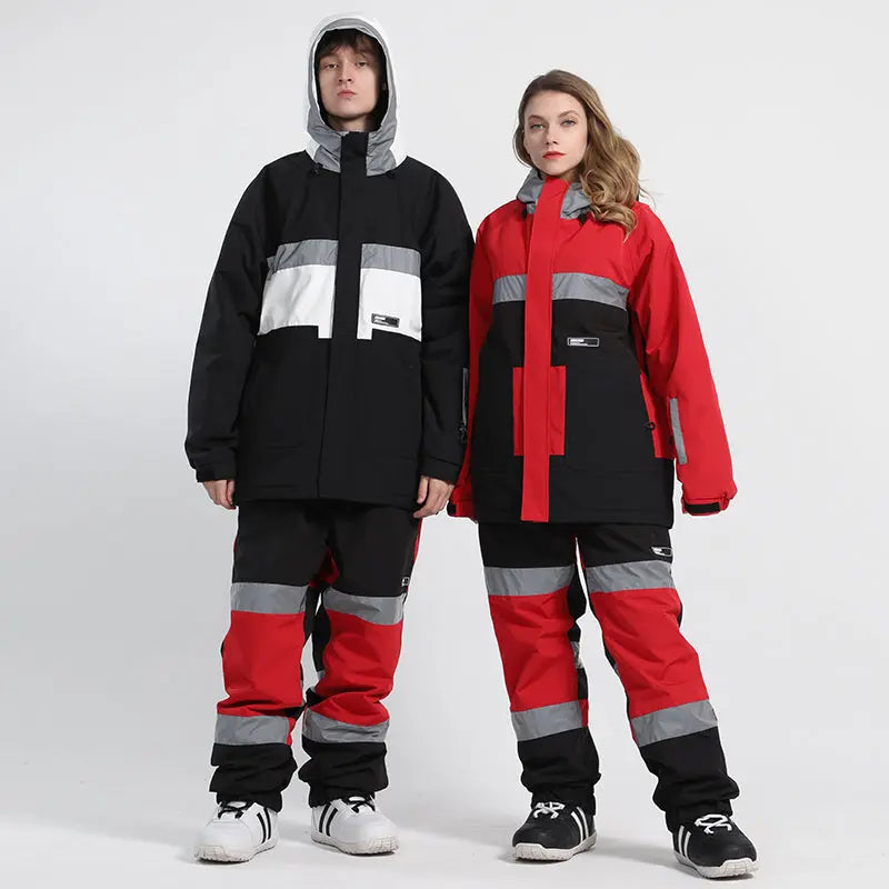 HOTIAN Women and Men Neon Glimmer Snow Jacket & Pants Set HOTIANSNOW