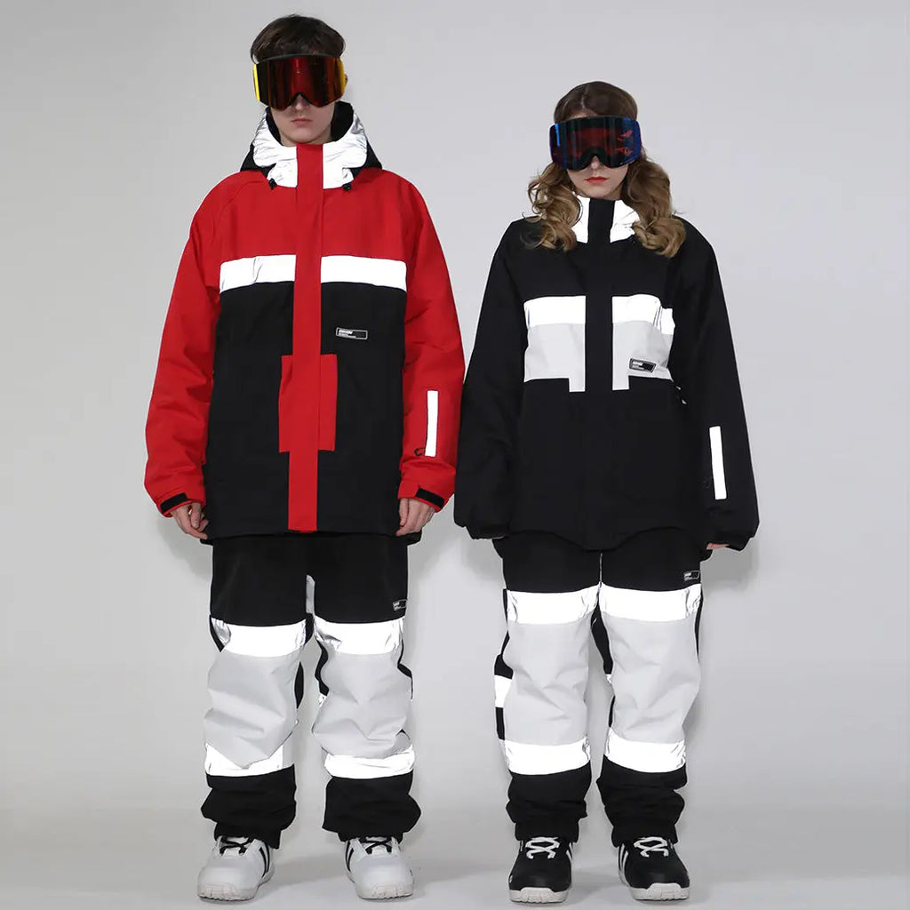 HOTIAN Women and Men Neon Glimmer Snow Jacket & Pants Set HOTIANSNOW