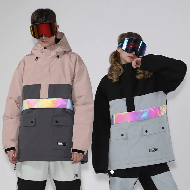 HOTIAN Women and Men Reflective Ski & Snowboard Jacket HOTIANSNOW