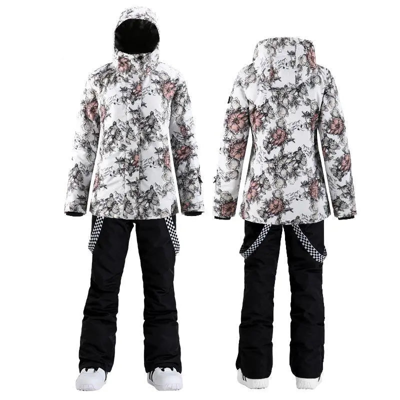 HOTIAN Women's Floral Ski Jacket and Pants Set HOTIAN